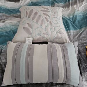 Madison Park Elegant Throw Pillow Set in Gray and Cream